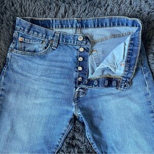 Levi's 501 Blue Straight Button Fly Denim Jeans Iconic Style 34x30